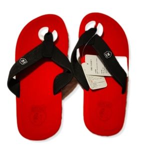 NIDENGBAO Needbo flip flops Red & Black Medium NWT